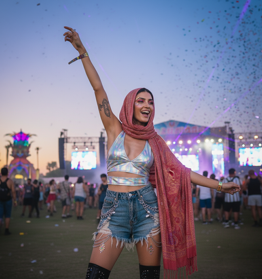 CRIMSON SUNSET - RAVE SCARF